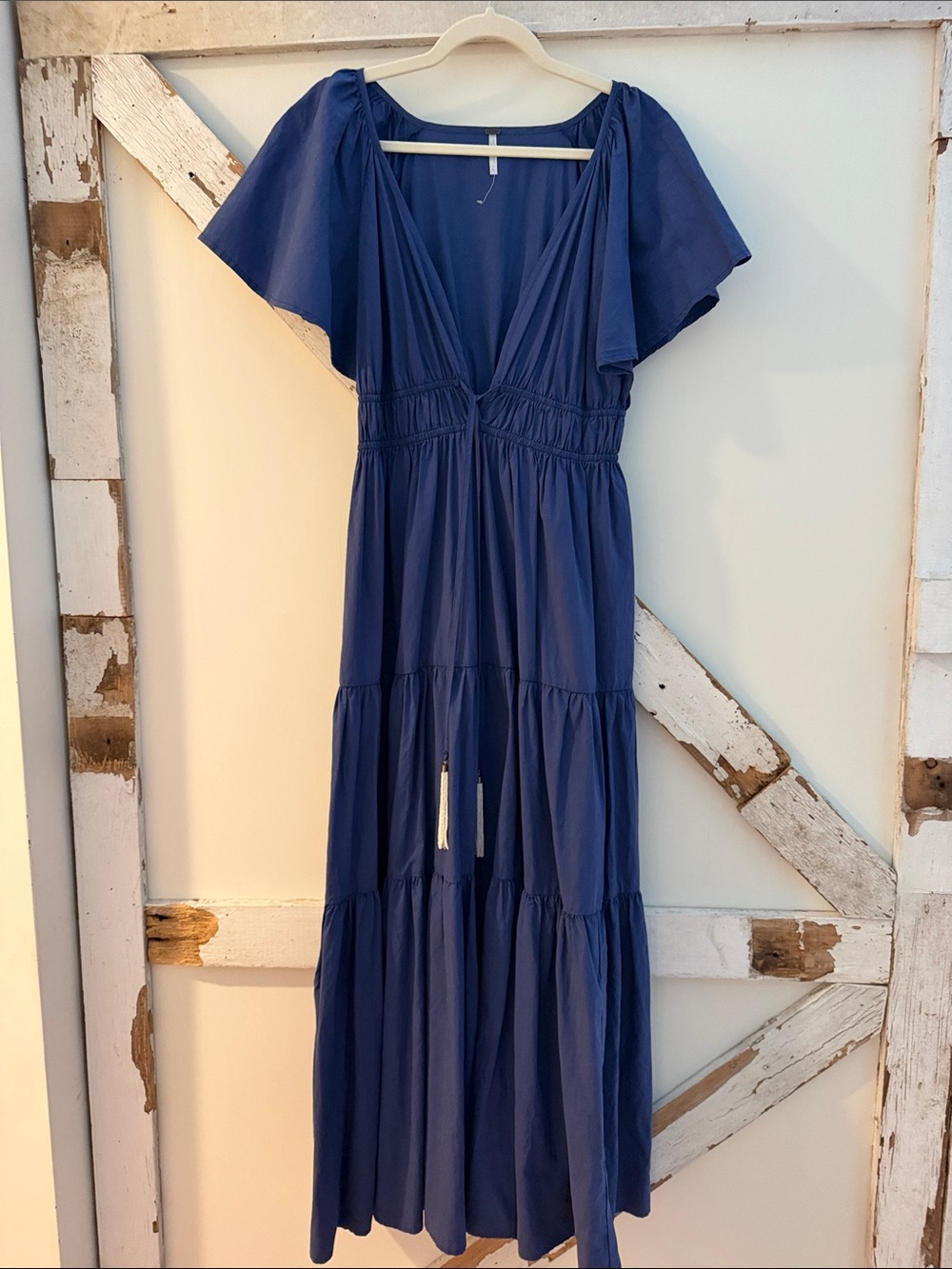 Young Fabulous & Broke  Blue Tiered V-Neck Maxi Dress